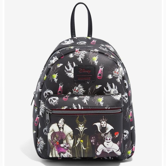 LOUNGEFLY DISNEY VILLAINS DARK Villainess MINI BACKPACK! - Picture 1 of 5